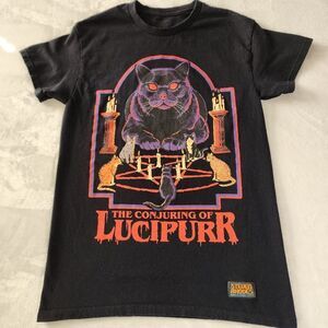 Stephen Rhodes The Conjuring Of Lucipurr Black T-shirt With Graphics Size Small